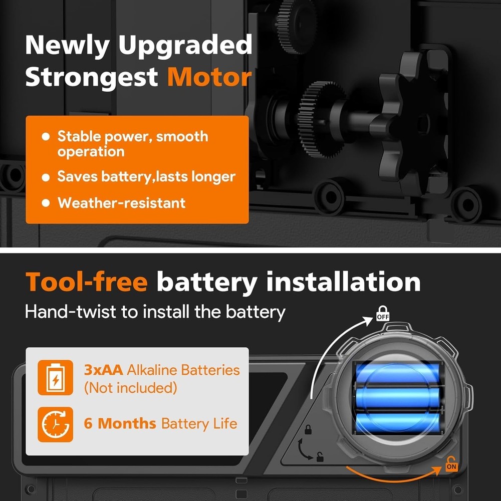 Large Automatic Chicken Coop Door with LCD Display, Aluminum Automatic Chicke...