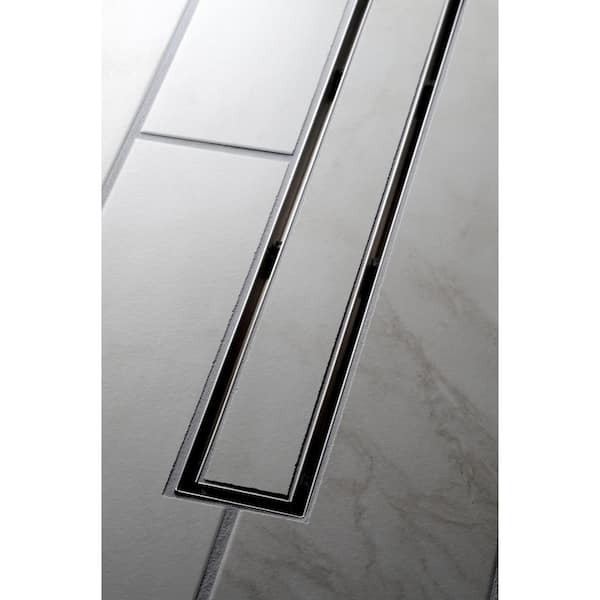 Oatey Designline 28 in Rectangular Linear Shower Drain Tile In Stainless Steel