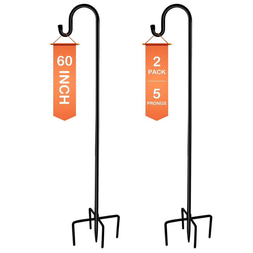 Shepherd-Hooks 60" Adjustable for Bird-Feeder Lantern Plant-Hook Garden-Stake...
