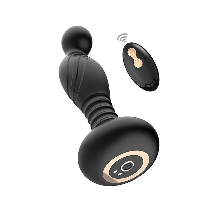 Ass-sation Remote Vibrating P Spot Plug Black