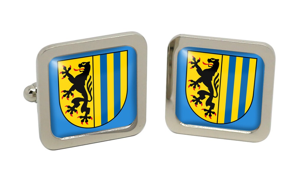 Leipzig (Germany) Square Cufflink in Chrome Box