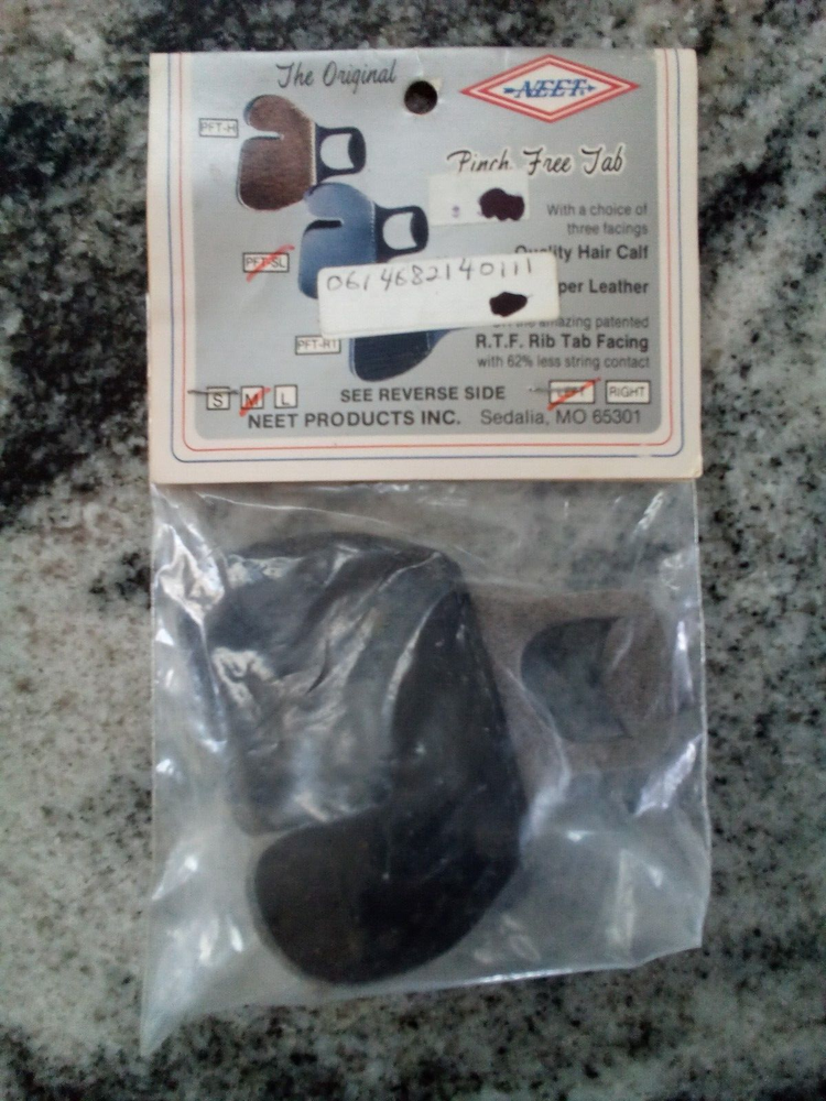 Neet Pinch Free Tab Bowstring Release - Calf Brown, black face, Medium Left Hand