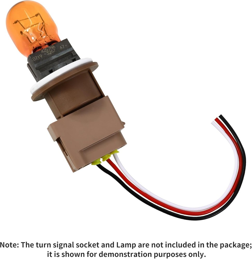 2-Pack Turn Signal Socket Pigtail Connector with Wire Harness Compatible with...