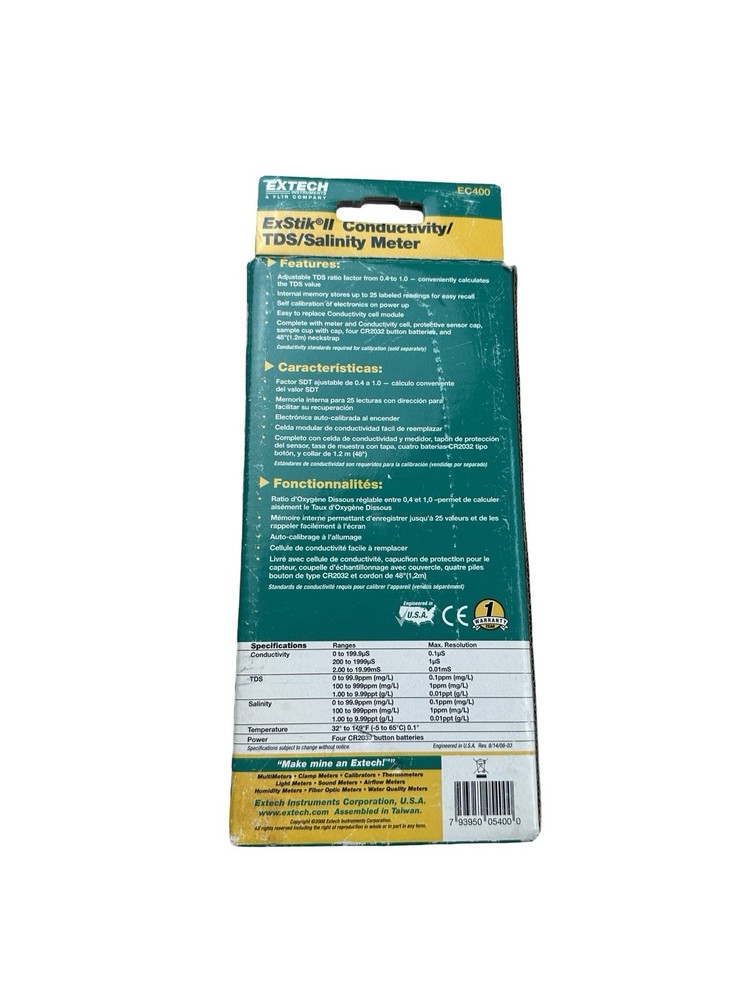 Extech EC400 ExStik II Conductivity/TDS/Salinity Meter