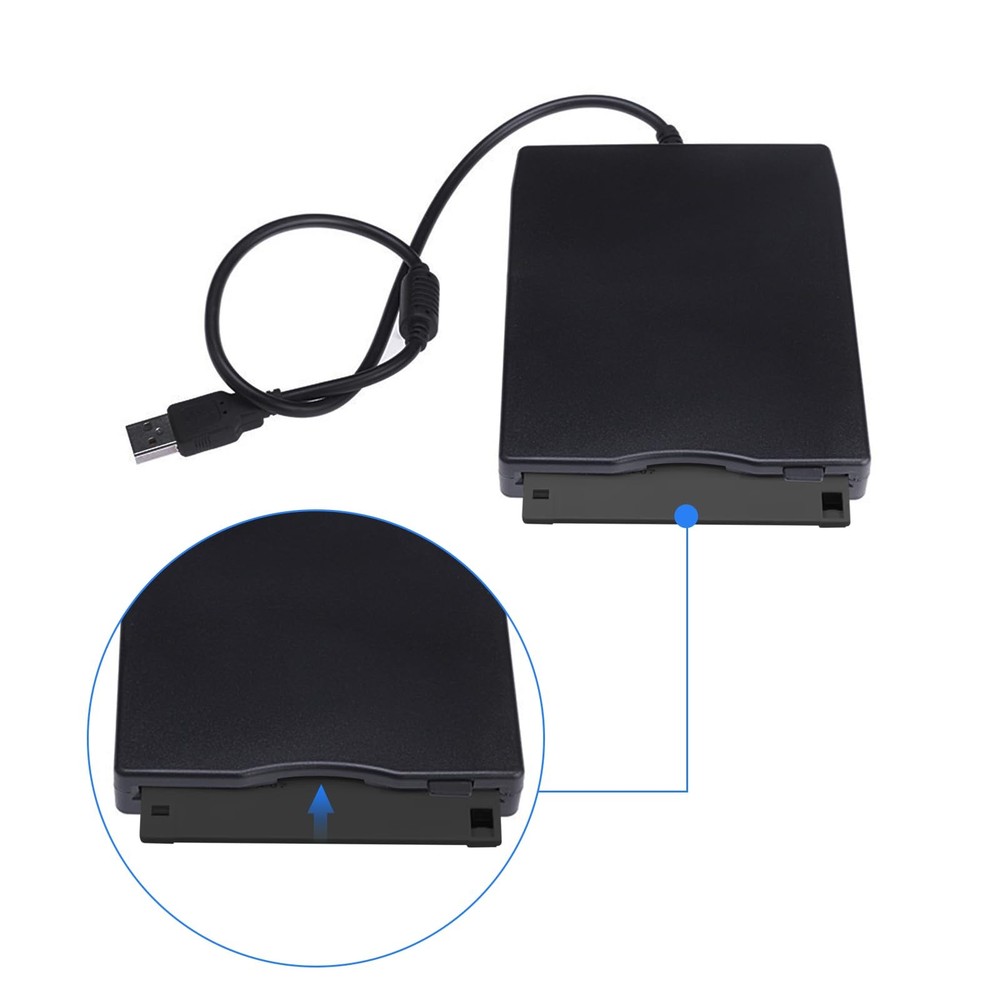 Flylin Floppy Disk Reader, 3.5 inch USB External Floppy Drive for PC/Laptop a...