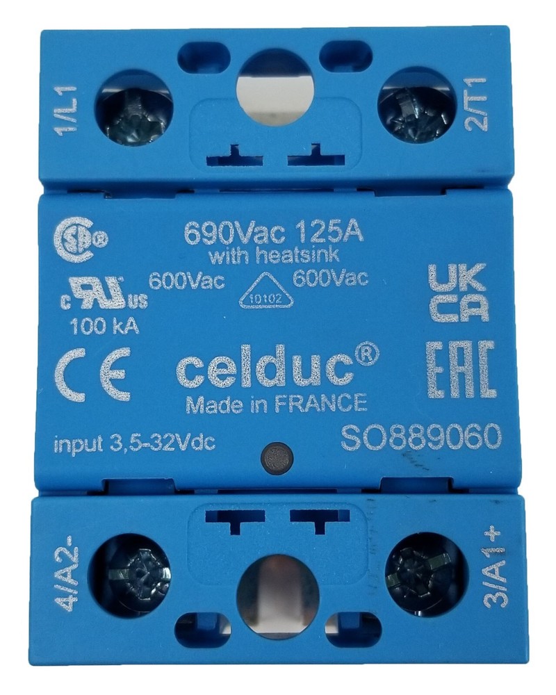 5 Celduc SO889060 Solid State Relay 125A 24-690V Load 3.5-32Vdc Input SPSTNO NEW