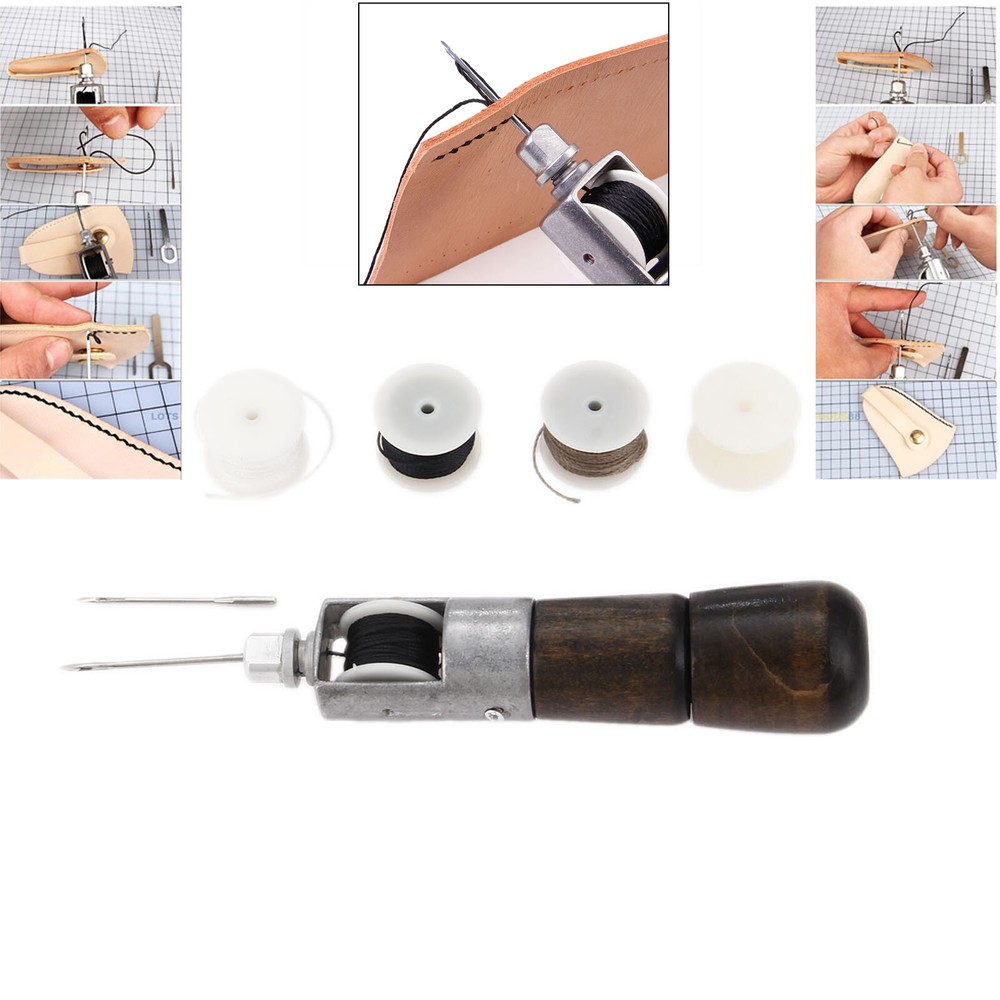 Automatic Lock Stitching Sewing Awl Needle Thread Bobbin Leather Craft DIY Tool