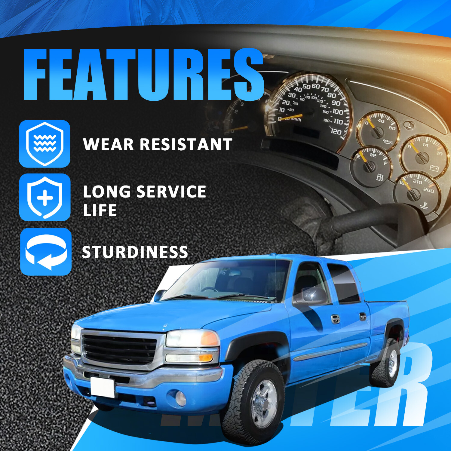 Chrome Instrument Cluster Lens Cover For Tahoe Suburban Sierra Silverado 03-2007