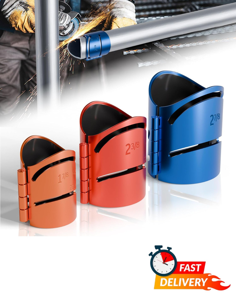 Pro Pipe Cutting Guide Kit Magnetic Saddle Template 22.5° 45° 90° Notching