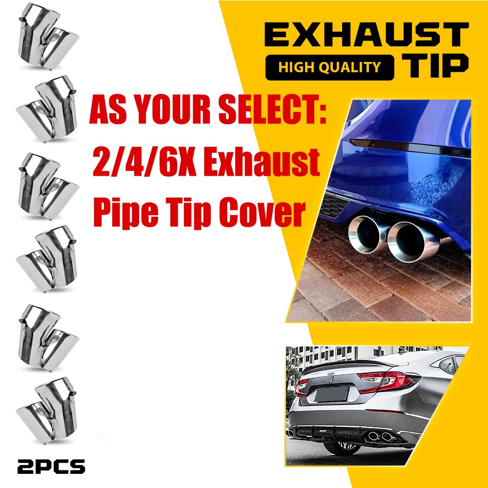 Exhaust Tip For 18-22 Honda Accord Sport Touring Akasaka Quad Tip Muffler 2X