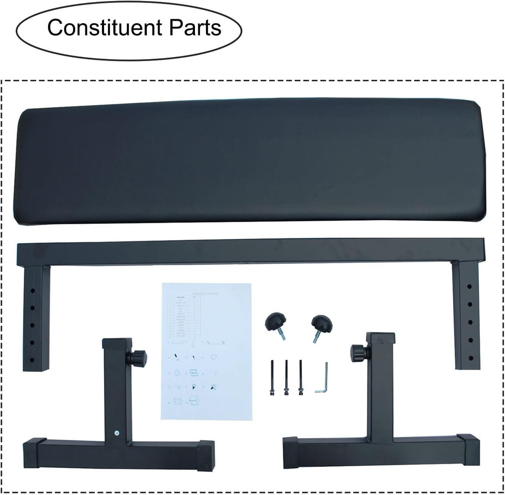 Flat Weight Bench Utility Workout Adjustable Height Bench for Strength Training