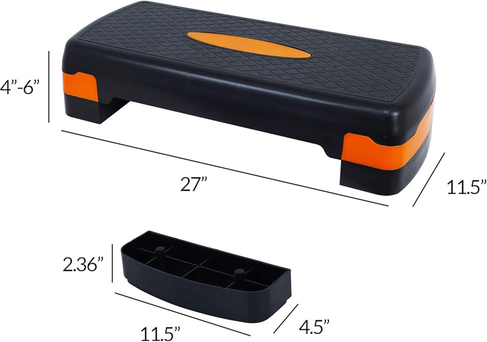 Adjustable Workout Aerobic Stepper Step Platform Trainer, 27-Inch, Multiple Colo