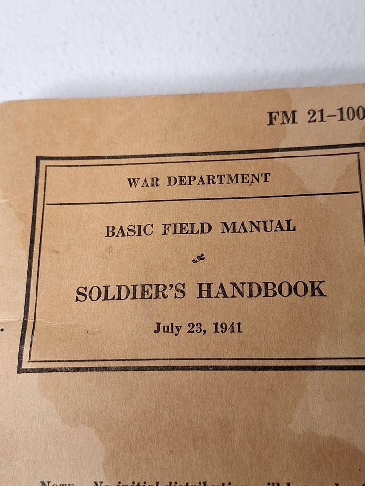 WW2 War Department Basic Field Manual Soldiers Handbook 1941 Original C