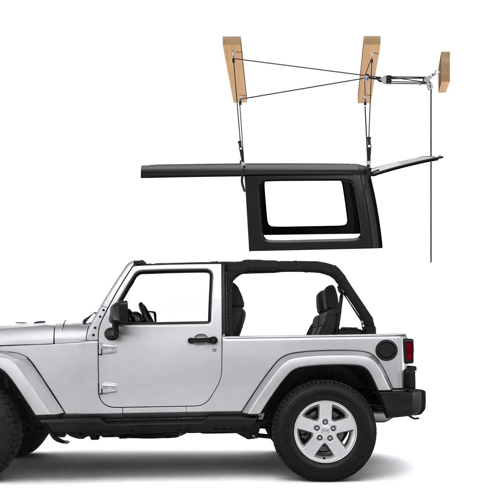 VEVOR Hard Top Remover Lift Hardtop Removal Roof Hoist Anti-Drop System for Jeep