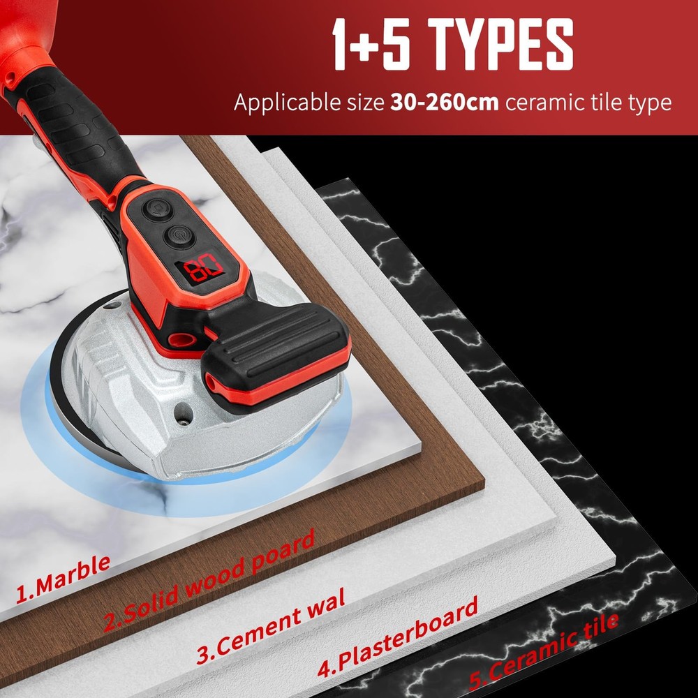 Cordless Tile Vibration Leveling Machine,for Milwaukee 18V Max Red