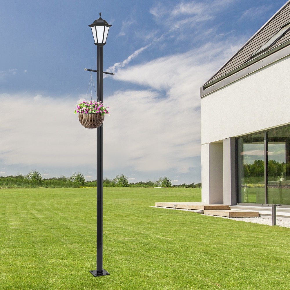 3m Split Street Light Pole,Outdoor Lamp Post for Driveway, Pathways, Front Yard