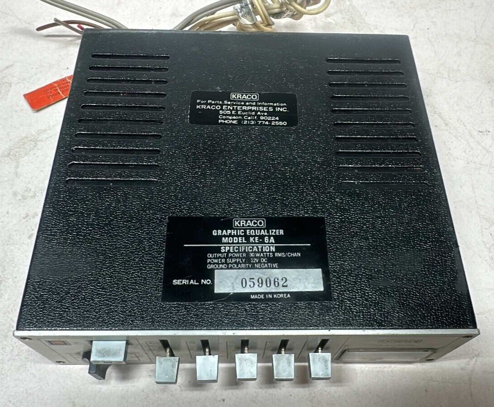 Vintage Kraco Graphic Equalizer Model KE-6A