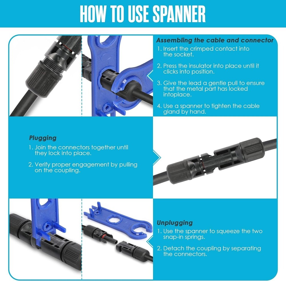 US Solar Panel Terminals Cable Connectors Crimper Crimping Hand Plier Tool Kit