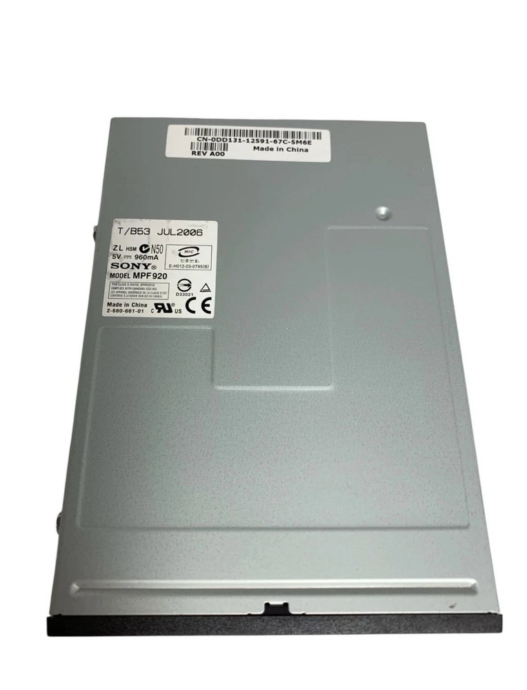 Sony MPF920 3.5" 1.44MB Floppy Disk Drive Interface Working Dark Grey Black