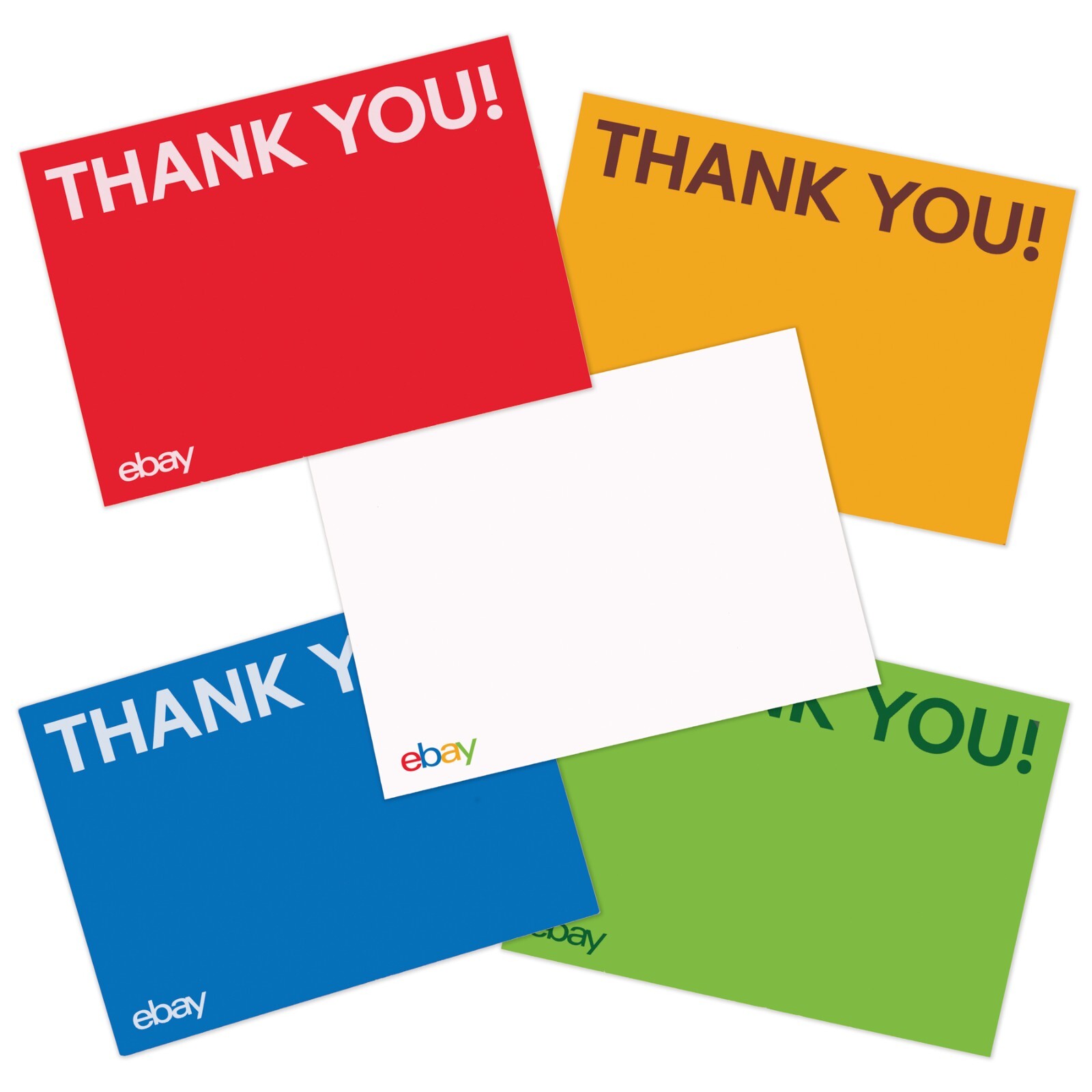 Thank You Cards – Red, Blue, Green and Yellow