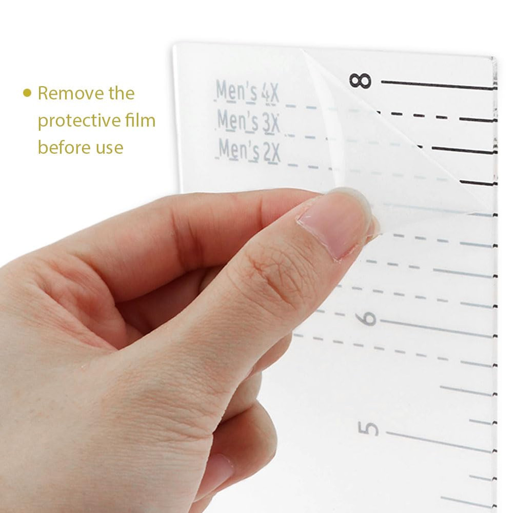 Tshirt Ruler Guide for Vinyl Alignment, Left Chest Logo Placement Tool, Acrylic