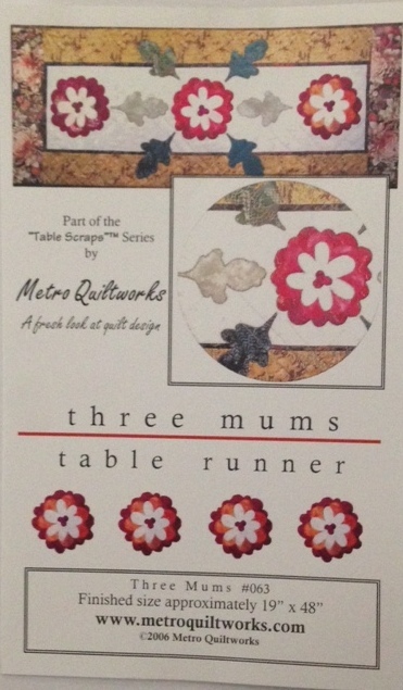 Three Mums Table Runner by Metro Quiltworks