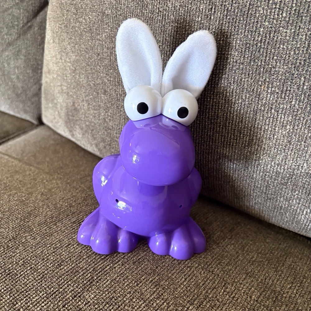 Big Nerds Purple Plastic Nerd Candy Container Easter Bunny Felt Ears Empty