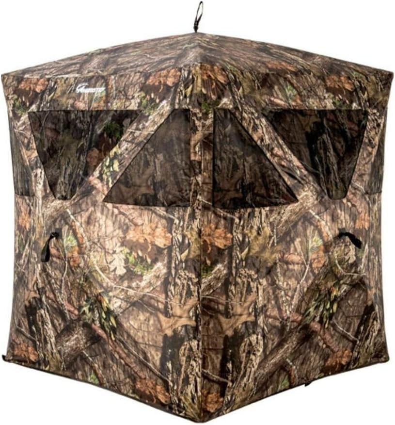 Outdoor Hunting Blind with High Wind Tie-Downs and Spacious 55x55 Inch Footprint