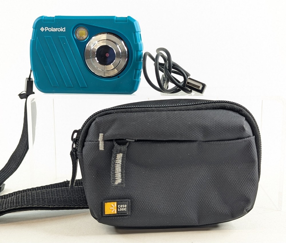 Polaroid ISO48 Waterproof Digital Camera 16MP with Case Logic Carry Case -Tested