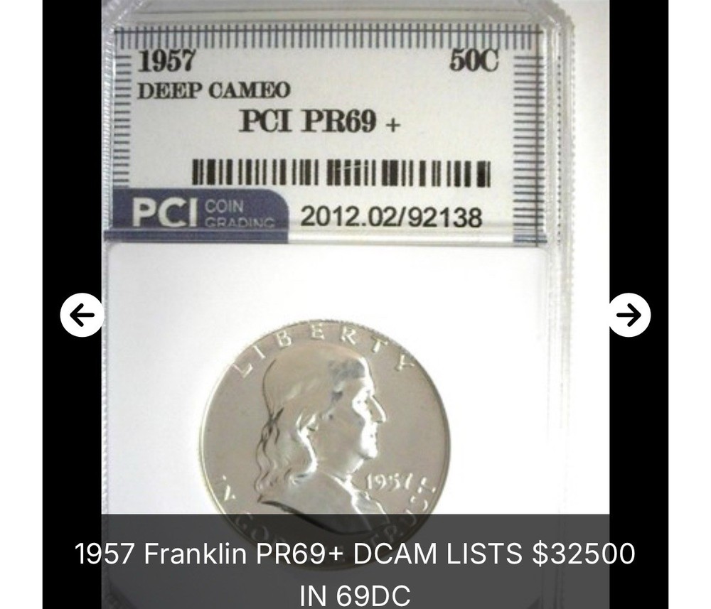 1957 Franklin Half Dollar Proof DCAM Premium Coin