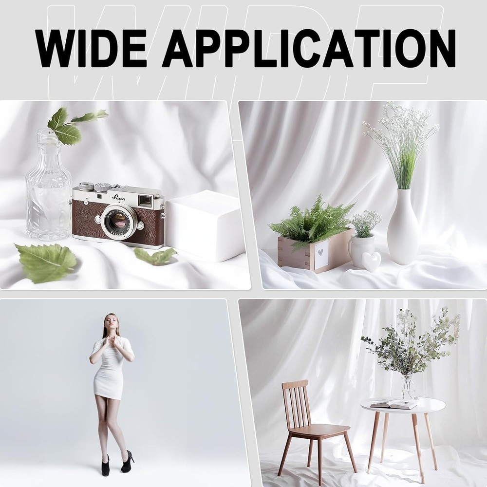 Thick White Backdrop 7.5FTx10FT - Versatile for Photography & Video Recording