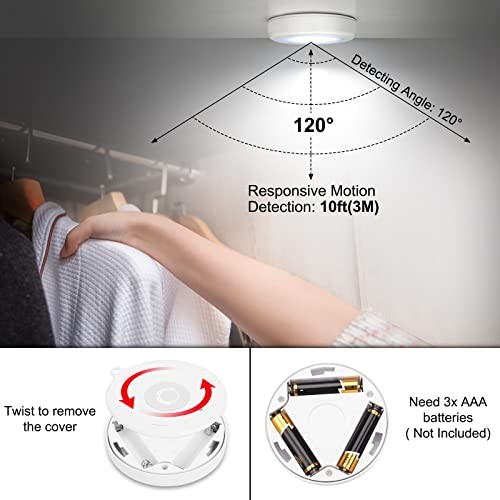 Mlambert 4 Pack Motion Sensor LED Night Light, Cordless Battery-Powered Stick