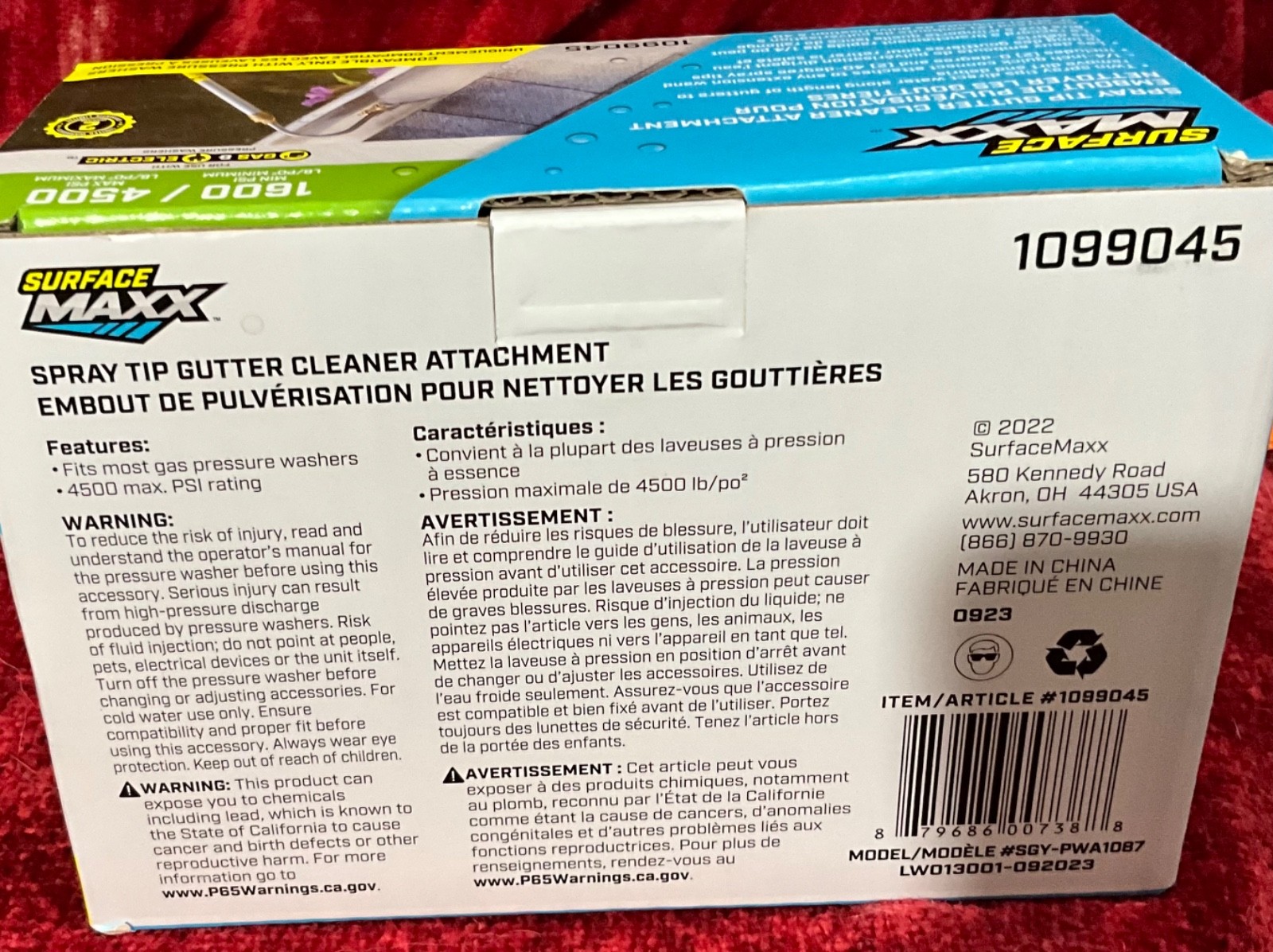 ^Surface Maxx Spray Tip Gutter Cleaner Attachment Compatible w/ Pressure Washer