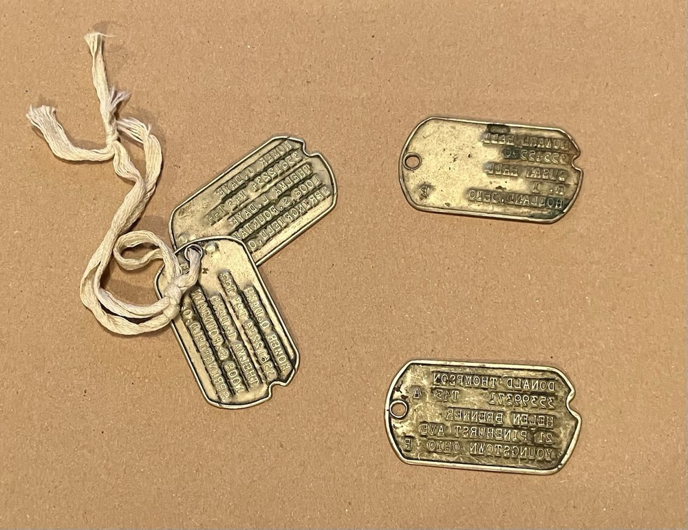 WWII WW2 Army dog Tags NOK Ohio Total of 4