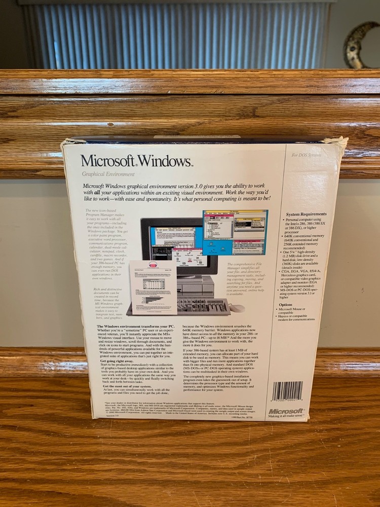 NEW Microsoft Windows 1.20MB Disk 3.0 Version Graphical Environment 050-030V300