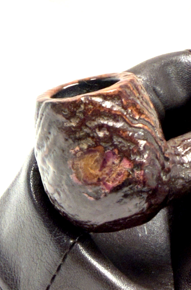 UNKNOWN MAKER: Small, Blast Finished Apple with Tapered Ebonite Stem