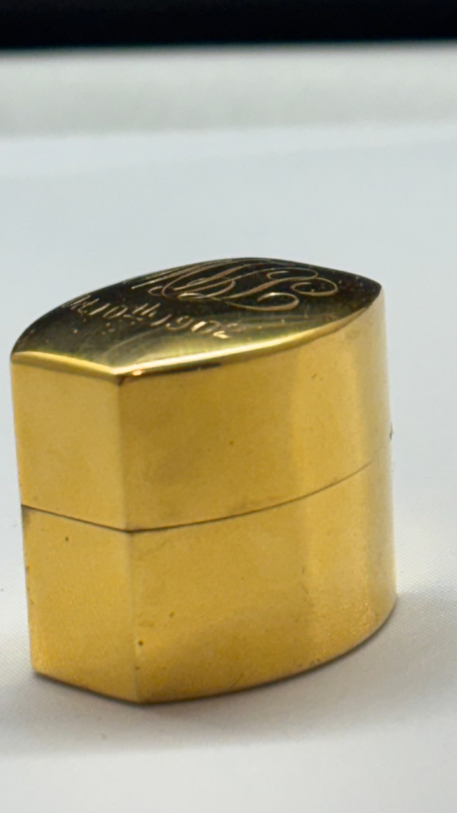 ANTIQUE RING BOX, 14KT PLATED STERLING SILVER, Howard & Co. Fifth Ave, New York