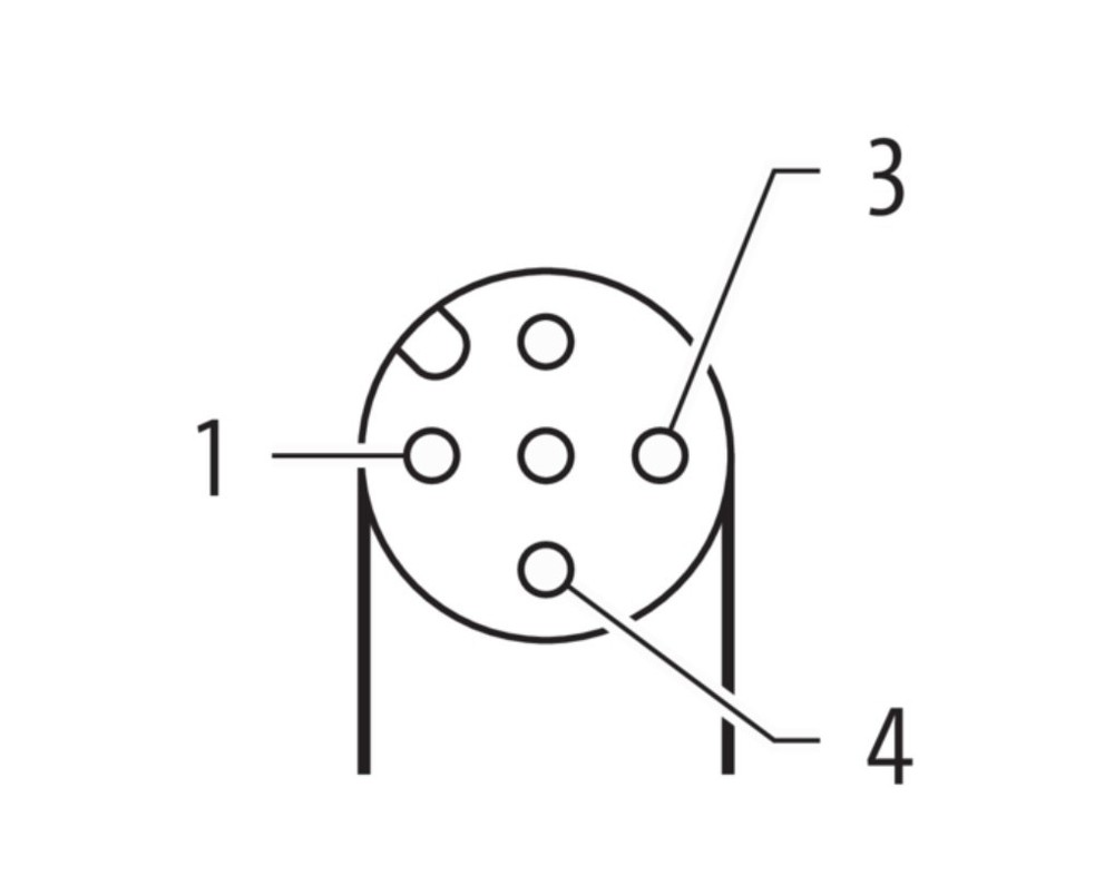 M12 pcs 0° / M12 Bu. 90° A-cod. LED - 2m