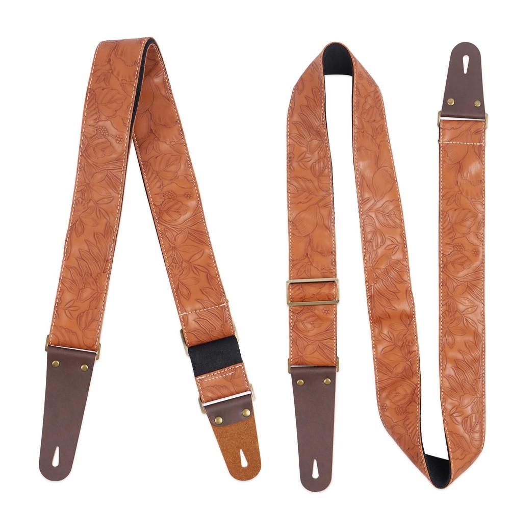 Adjustable Guitar Strap Includes 2 Strap Locks & 2 Matching Picks & 1 Picks H...