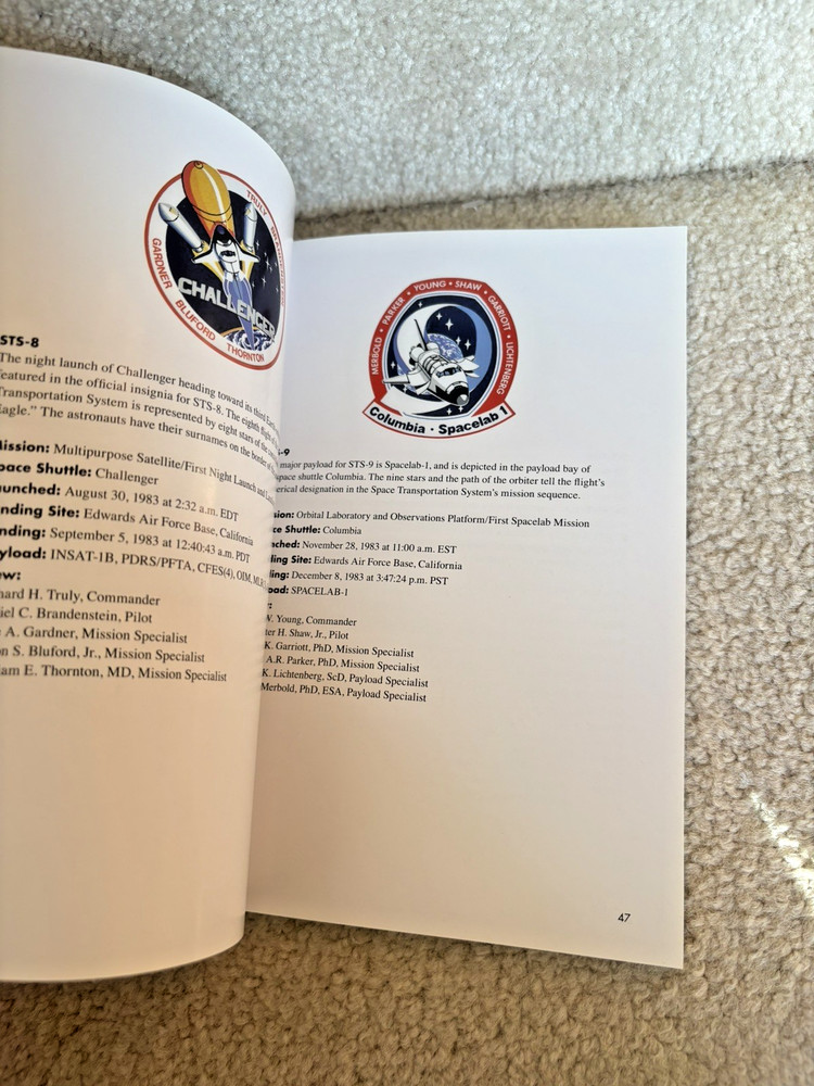 NASA Kennedy Space Center 10 Souvenir Space Emblems Challenger ShuttlePatch Book