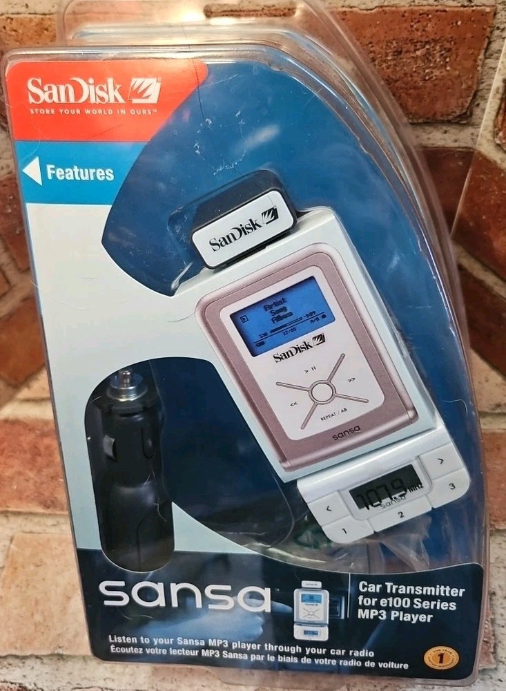 SanDisk Sansa e100 Series mMP3 Player Car Transmitter New Sealed