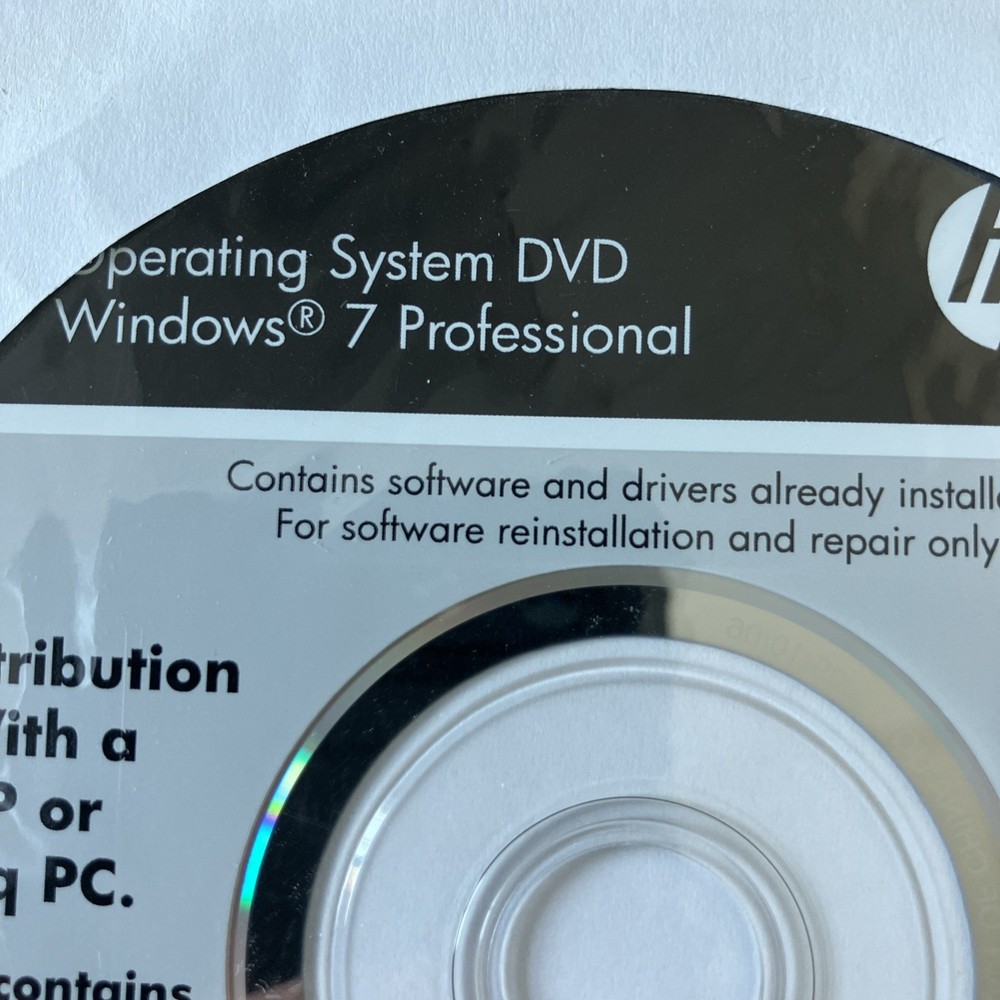 HP Windows 7 Professional Operating System DVD 2009 32-bit Software 571176-DN1
