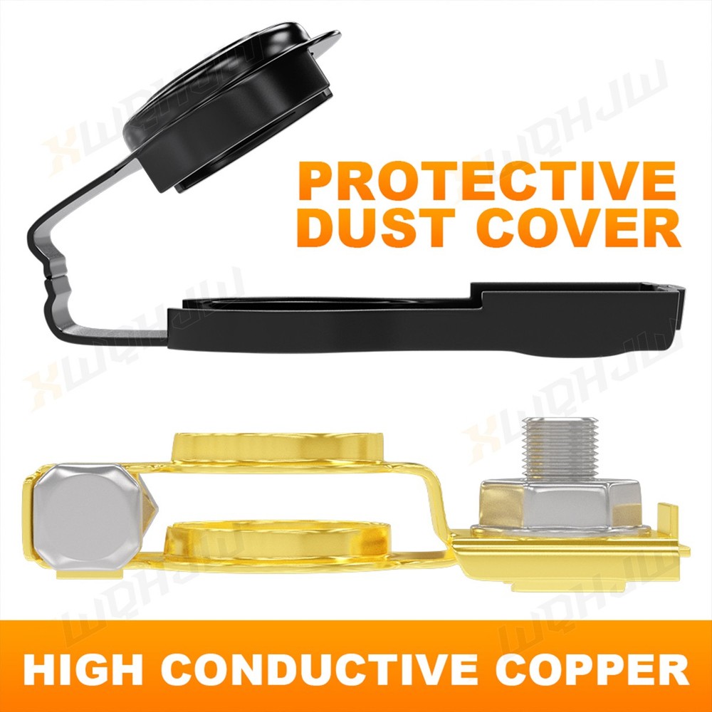 2PCS Positive Negative Car Battery Cable Terminals Top Post Connectors Clamp Set