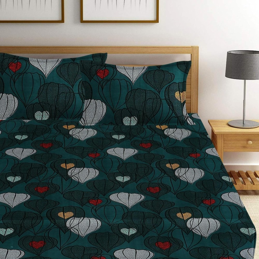 Cotton Double Printed Bedsheet with 2 Pillow Cover code 28