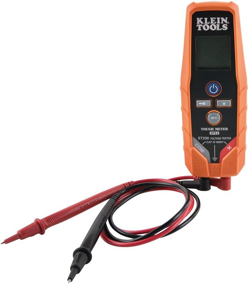 ET250 Voltage Meter Kit with Replacement Leads & Right Angle Clips Included