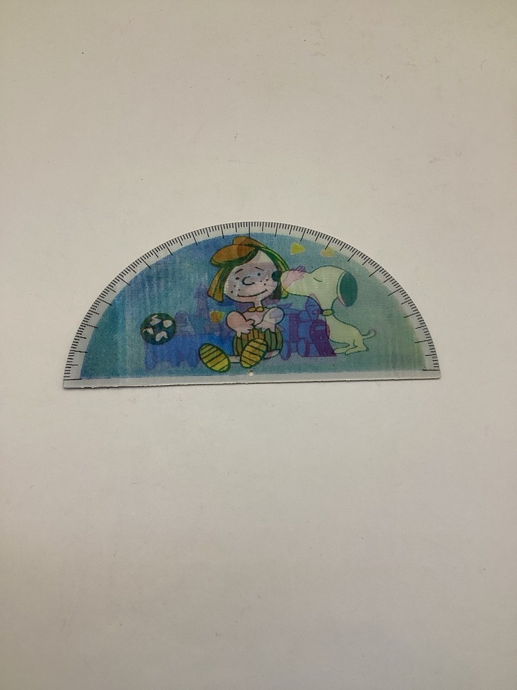 Vintage 80s Peanuts Snoopy Pull String Motion Skateboarder, Figures & Protractor