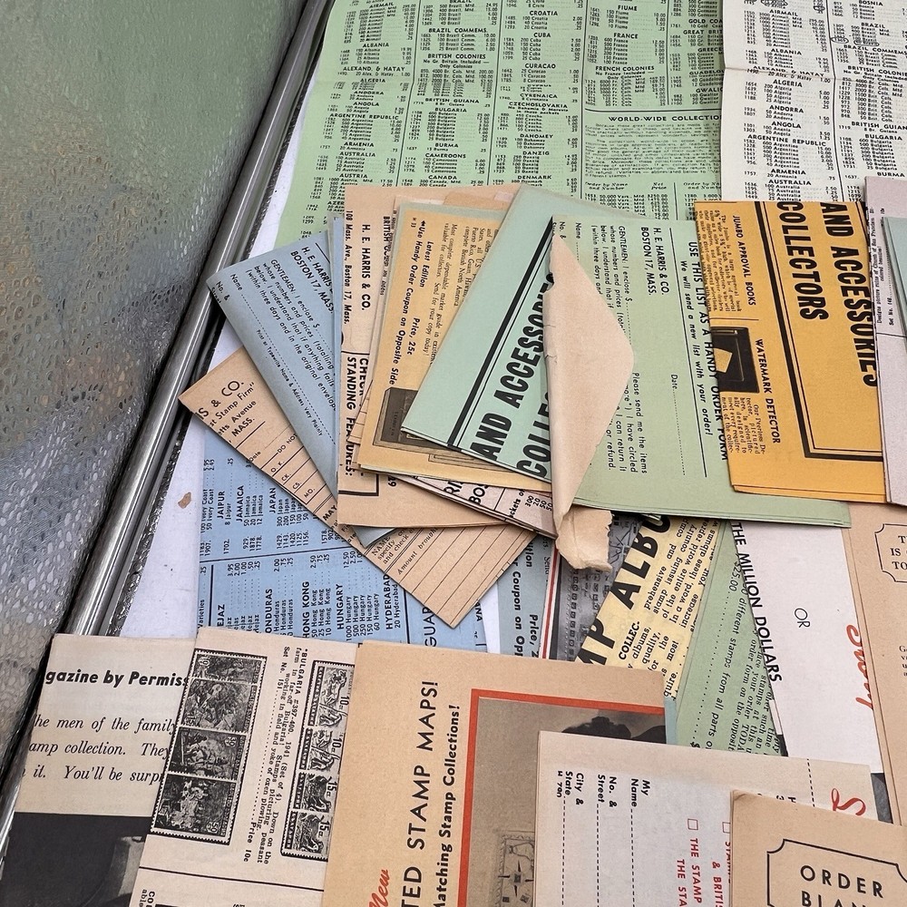 1950s Lot STAMP COLLECTING VINTAGE Advert Order Form H.E. Harris Honor-Bilt Etc