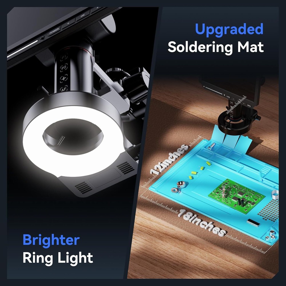 TOMLOV 4K Autofocus Digital Microscope Coin View Magnifier Soldering Microscope