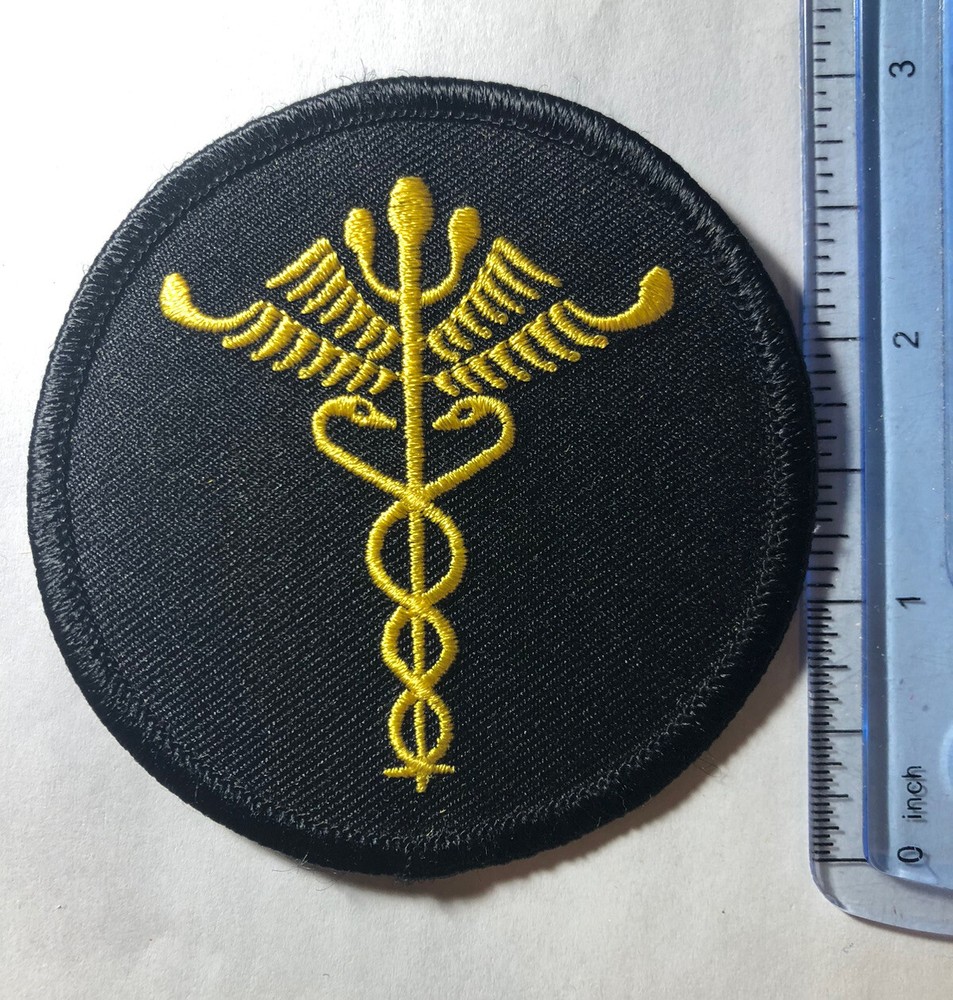 Black and Gold Medical Patch ~ 3”