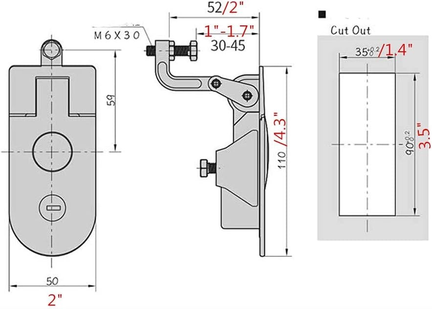 2Piece Sealed Compression Latch Flush Mount Trigger Latch Powder Coated Zinc ...